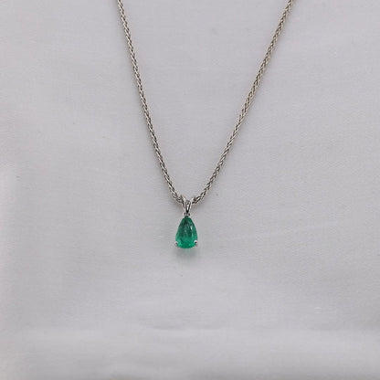 zertifizierter natürlicher sambischer Smaragdanhänger – 18 Karat Weißgold