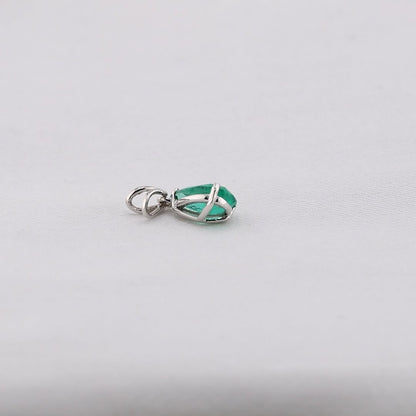 zertifizierter natürlicher sambischer Smaragdanhänger – 18 Karat Weißgold