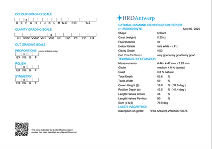 zertifizierter natürlicher Solitär Diamant Ring – 18 Karat Weißgold