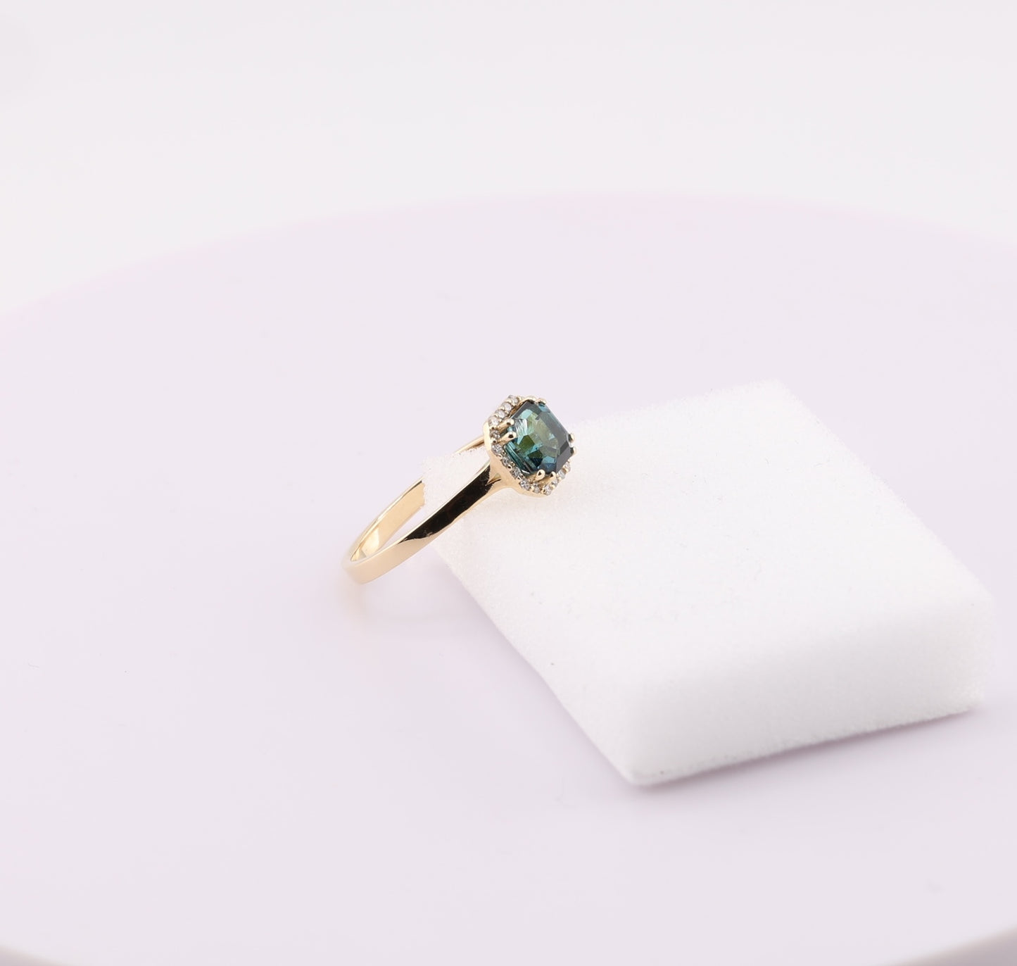 zertifizierter natürlicher Indigolith-Turmalin-Ring –  blauer Turmalin in 14 Karat Gold