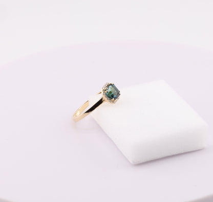 zertifizierter natürlicher Indigolith-Turmalin-Ring –  blauer Turmalin in 14 Karat Gold