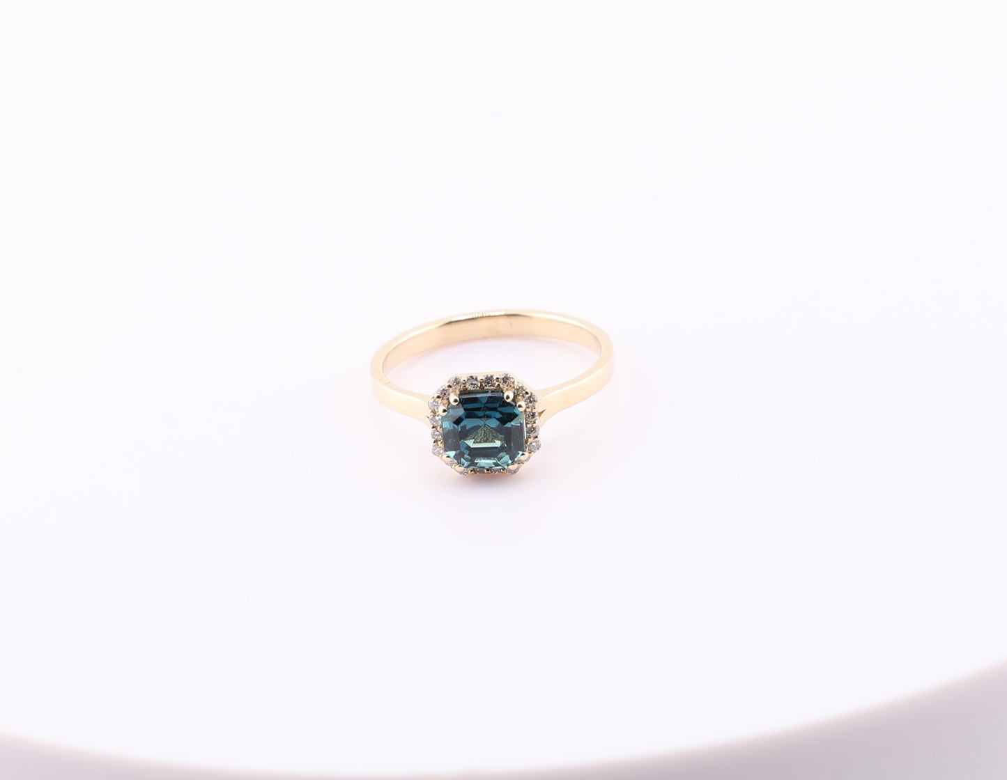 zertifizierter natürlicher Indigolith-Turmalin-Ring –  blauer Turmalin in 14 Karat Gold