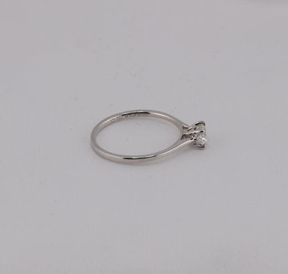 zertifizierter natürlicher Solitär Diamant Ring – 18 Karat Weißgold