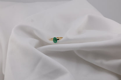 zertifizierter natürlicher sambischer Smaragd Solitär Ring – 14 Karat Gold