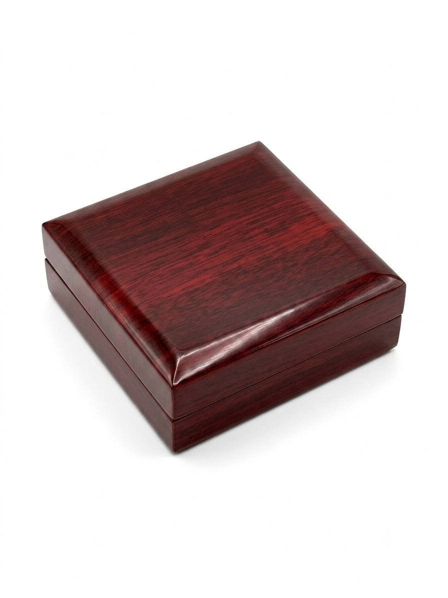 High-Quality Trailer Box with LED Light in Piano Lacquer, Mahogany Finish - Accessories
