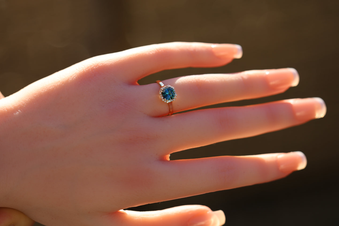 zertifizierter natürlicher Indigolith-Turmalin-Ring –  blauer Turmalin in 14 Karat Gold