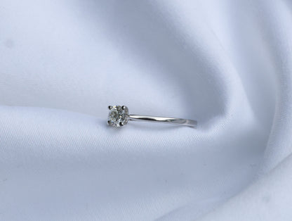 zertifizierter natürlicher Solitär Diamant Ring – 18 Karat Weißgold