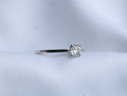 zertifizierter natürlicher Solitär Diamant Ring – 18 Karat Weißgold