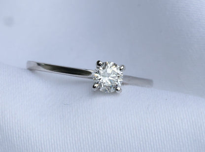 zertifizierter natürlicher Solitär Diamant Ring – 18 Karat Weißgold