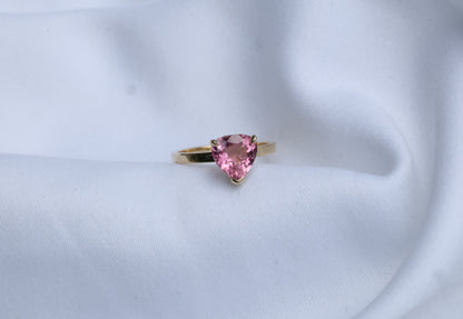 zertifizierter natürlicher Pinker-Turmalin-Ring – intensiv pinker Turmalin in 14 Karat Gold mit natürlichen Diamanten