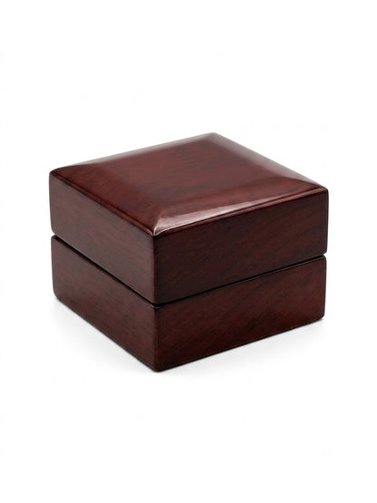Hochwertige Ring Box in Klavierlack, Mahagoni Optik mit Einlage - Accessoires