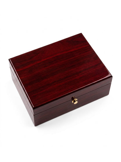High-Quality Watch Box in Piano Lacquer, Mahogany Finish with Insert - Accessories