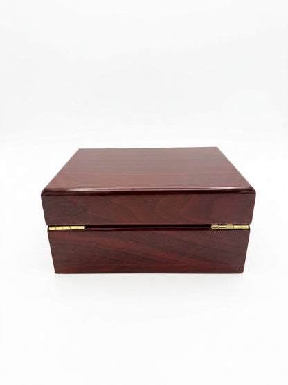 High-Quality Watch Box in Piano Lacquer, Mahogany Finish with Insert - Accessories