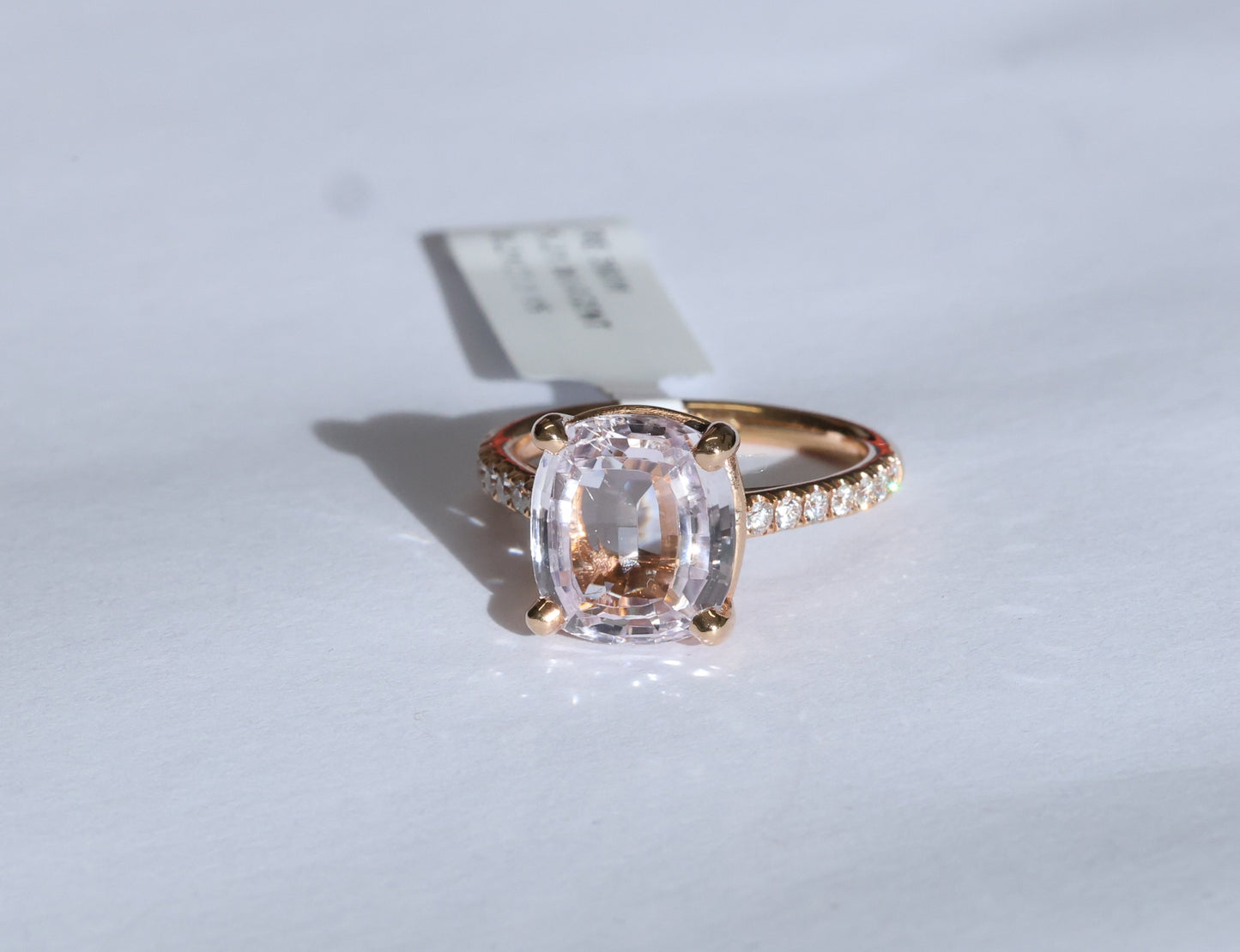 Morganit (5.21ct) Ring in 18K/750er Roségold mit Diamanten