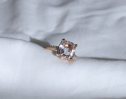 Morganit (5.21ct) Ring in 18K/750er Roségold mit Diamanten