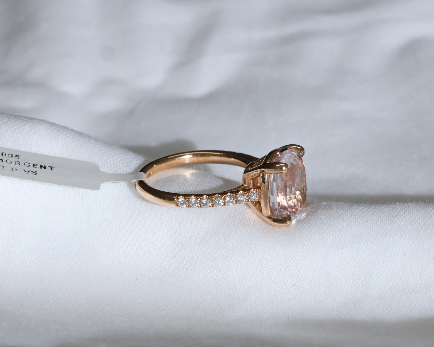 Morganit (5.21ct) Ring in 18K/750er Roségold mit Diamanten
