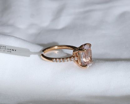 Morganit (5.21ct) Ring in 18K/750er Roségold mit Diamanten