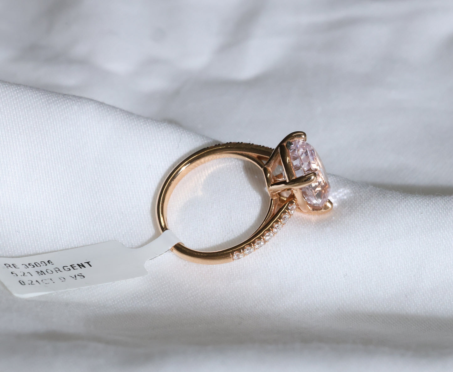 Morganit (5.21ct) Ring in 18K/750er Roségold mit Diamanten