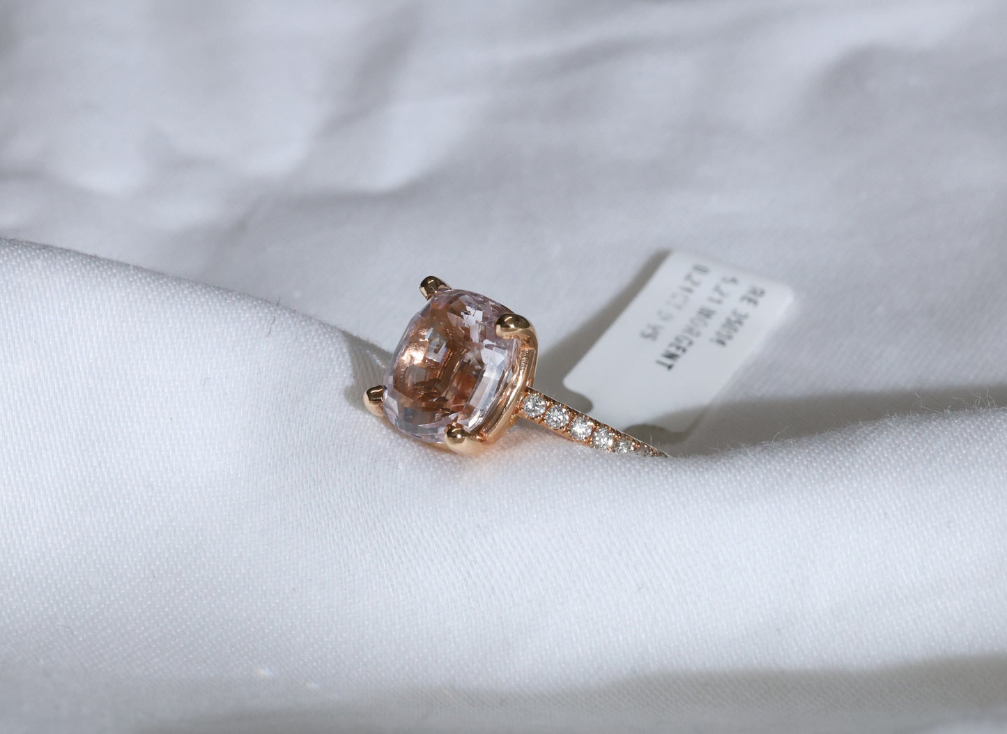 Morganit (5.21ct) Ring in 18K/750er Roségold mit Diamanten