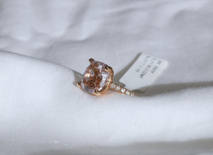 Morganit (5.21ct) Ring in 18K/750er Roségold mit Diamanten