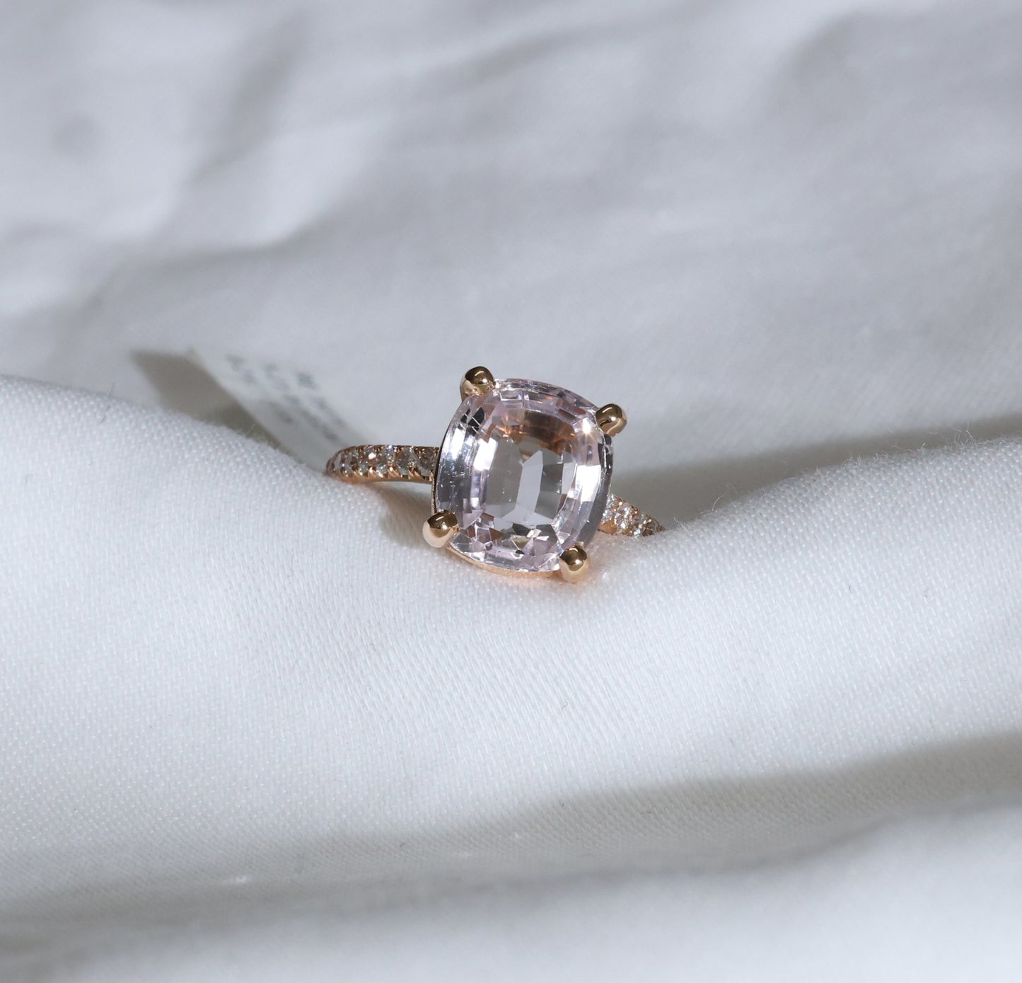 Morganit (5.21ct) Ring in 18K/750er Roségold mit Diamanten