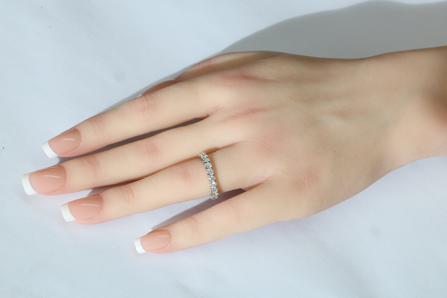 Diamant (1.2ct, Oval Cut) Ring Eternity in 18 Karat Weißgold