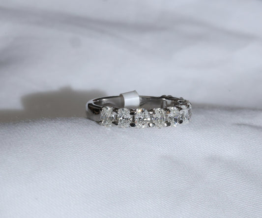 Diamant (1.2ct, Oval Cut) Ring Eternity in 18 Karat Weißgold