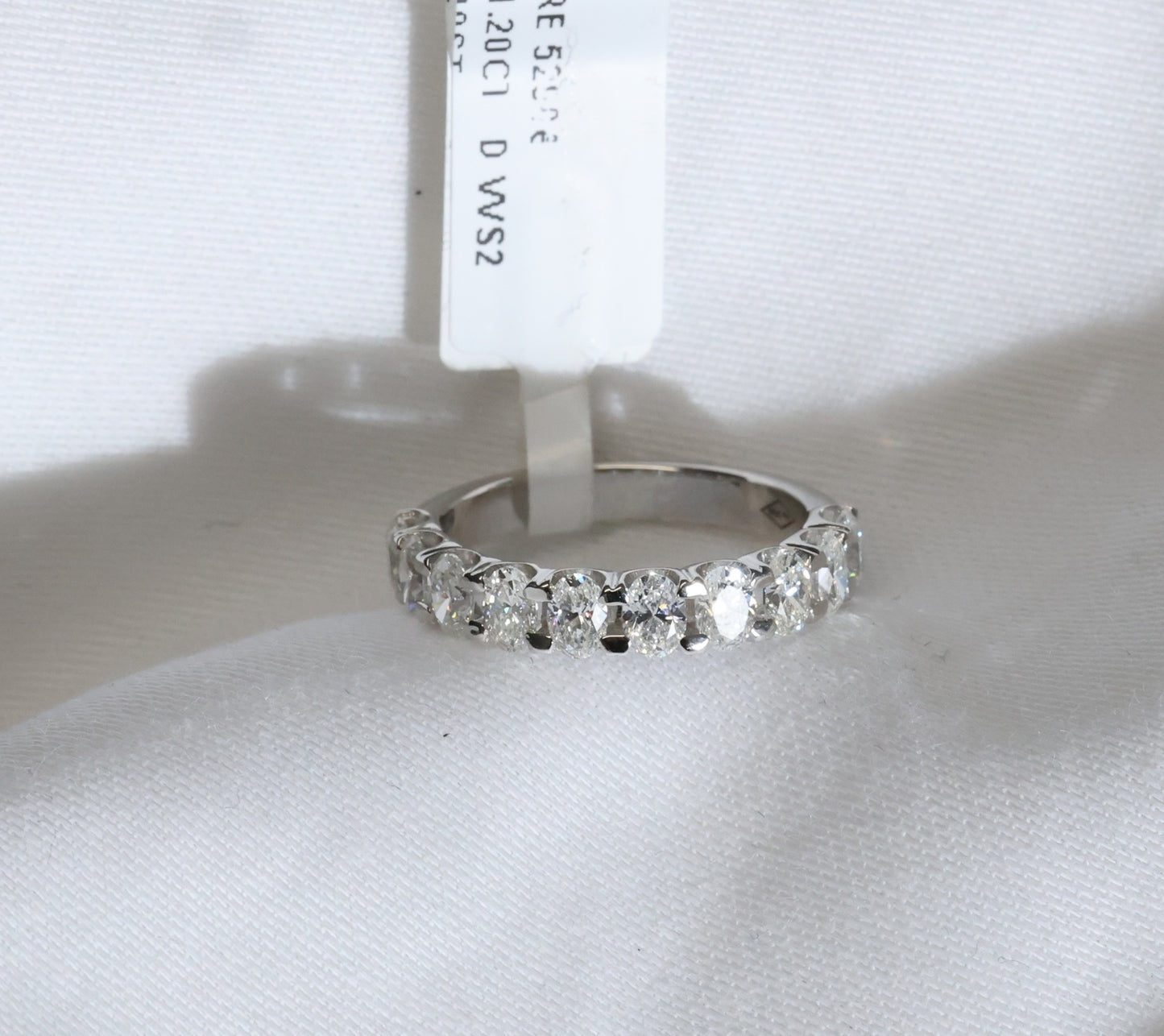 Diamant (1.2ct, Oval Cut) Ring Eternity in 18 Karat Weißgold