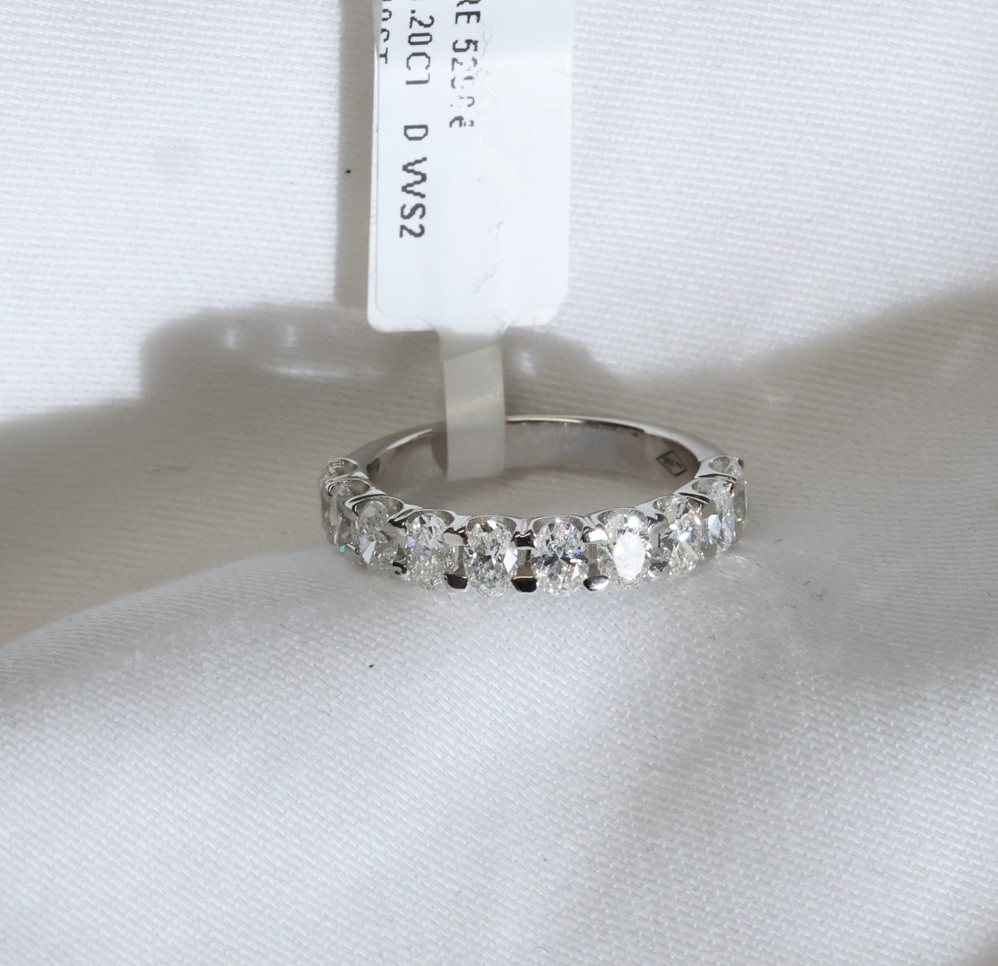 Diamant (1.2ct, Oval Cut) Ring Eternity in 18 Karat Weißgold