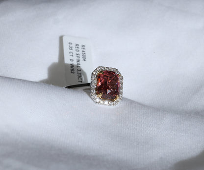 Spinell (3.33ct) Ring in 18 Karat Weißgold mit Diamanten