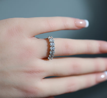 Diamant (1.7ct, Oval Cut) Ring Eternity in 18 Karat Weißgold