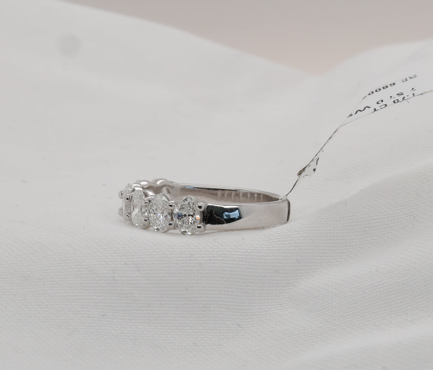 Diamant (1.7ct, Oval Cut) Ring Eternity in 18 Karat Weißgold