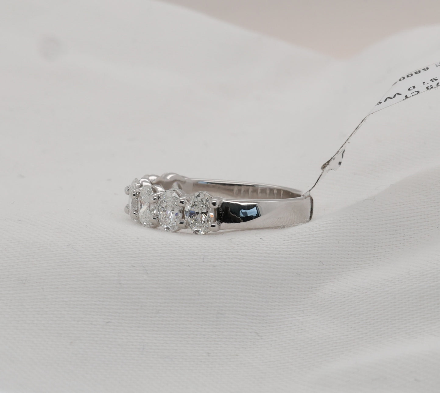 Diamant (1.7ct, Oval Cut) Ring Eternity in 18 Karat Weißgold