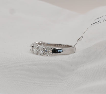 Diamant (1.7ct, Oval Cut) Ring Eternity in 18 Karat Weißgold