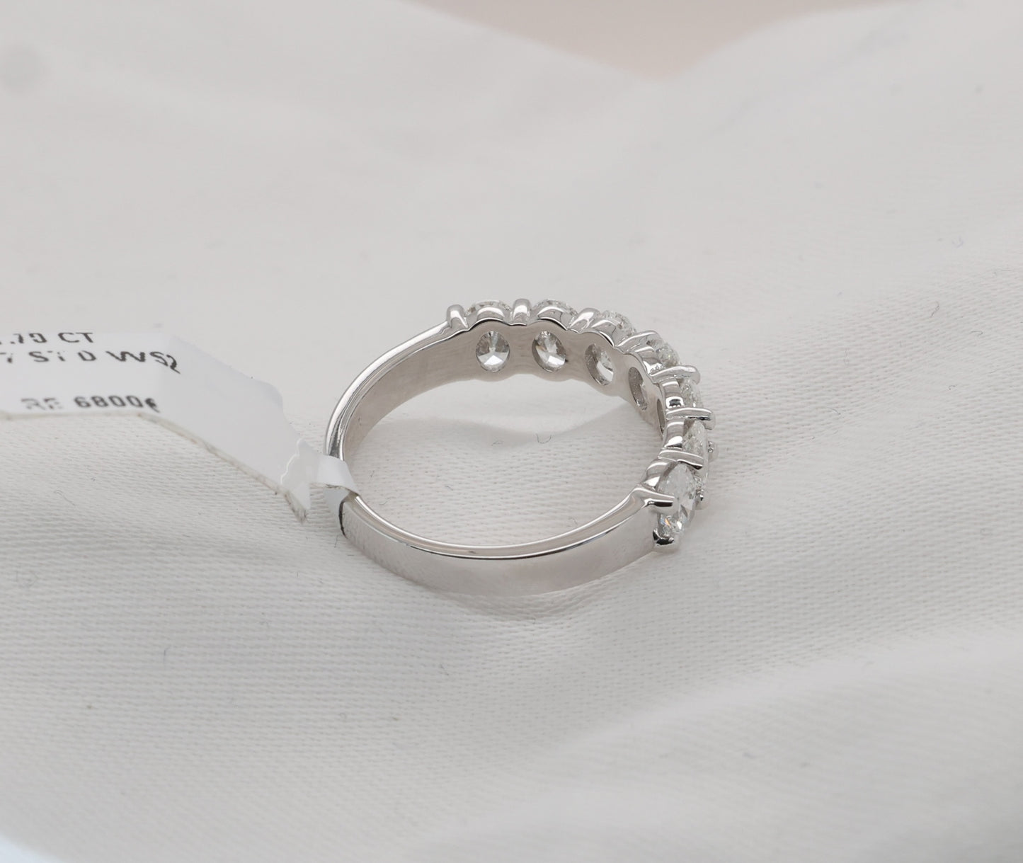 Diamant (1.7ct, Oval Cut) Ring Eternity in 18 Karat Weißgold