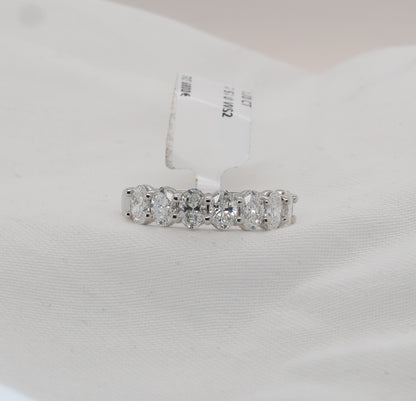 Diamant (1.7ct, Oval Cut) Ring Eternity in 18 Karat Weißgold