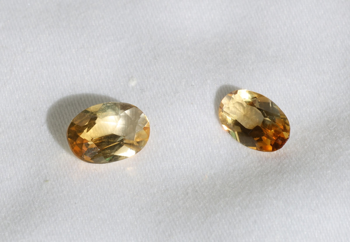 Natural Champagne-Colored Citrine (Pair)  – Loose Gemstones