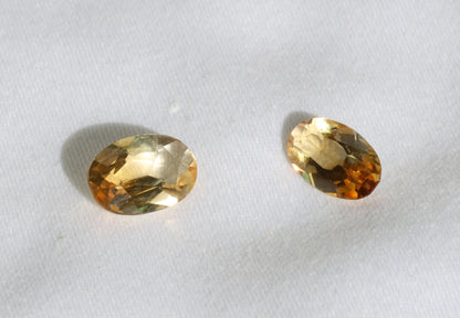Natural Champagne-Colored Citrine (Pair)  – Loose Gemstones