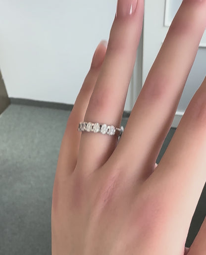 Diamant (1.2ct, Oval Cut) Ring Eternity in 18 Karat Weißgold