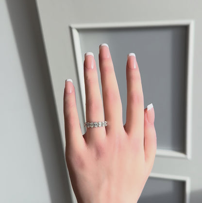 Diamant (1.7ct, Oval Cut) Ring Eternity in 18 Karat Weißgold